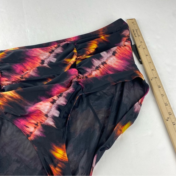 Torrid 5X Ruched Swim Brief Stripe Tie Dye Wash Bottoms NWT. BOTTOM ONLY - Picture 4 of 6